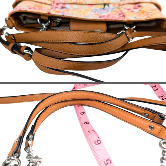 Dana Buchman White Floral PVC Faux Leather Julia 2-Way Tote Crossbody - Picture 7 of 12